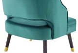 Teal and Green Accent Chair Teal Green Velvet Tufting & Piping Open Back Accent Chair