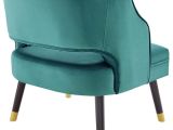 Teal and Green Accent Chair Teal Green Velvet Tufting & Piping Open Back Accent Chair