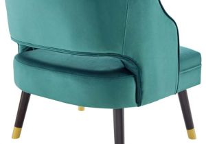 Teal and Green Accent Chair Teal Green Velvet Tufting & Piping Open Back Accent Chair