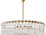 Teardrop Light Fixture Two Bakalowits Chandeliers Crystal Glass and Gilt Brass Austria