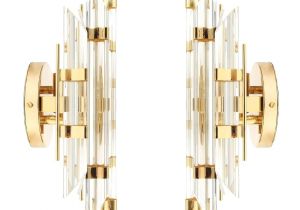 Theater Sconce Lights Pair Of Venini Style Italian Murano Glass and Brass Sconces Ac¯