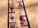 Three Piece area Rug Set Decorative Wine Grape themed Nonskid area Accent or Runner Wine
