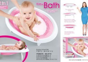 Toddler Bathtub for Shower 2 In 1 Foldable Newborn Baby Bathtub Baby Sitting Lying Shower Bath