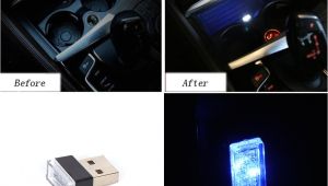 Tool Box Lights Kemimoto Car Cup Holder Storage Box Light Usb Blue Light for