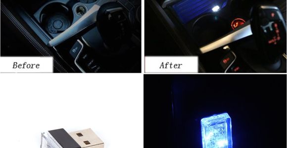 Tool Box Lights Kemimoto Car Cup Holder Storage Box Light Usb Blue Light for