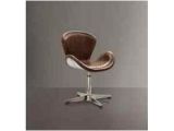 Top Grain Leather Accent Chair Aluminum Swivel Chair top Grain Brown Leather Industrial