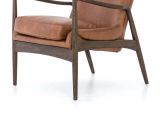 Top Grain Leather Accent Chair Mid Century Modern Brandy top Grain Leather Accent Chair