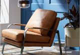 Top Grain Leather Accent Chair Rivet Summit Mid Century Modern top Grain Leather Steel