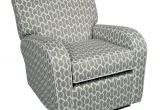 Toys R Us Rocking Chair Glider Silhouette Swivel Glider Recliner with White Piping Domino Silver