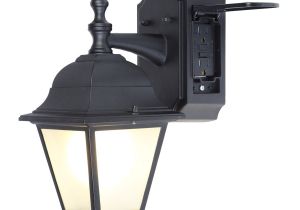 Track Lighting that Plugs Into Outlet Shop Portfolio Gfci 11 81 In H Black Outdoor Wall Light at Lowes Com