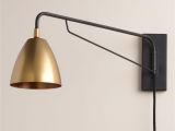 Track Lighting with Plug In Cord Crafted with A Pivoting Arm and Adjustable Antique Brass Shade