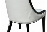 Traditional White Accent Chair Accent Leather Dining Chairs White Leather with Black