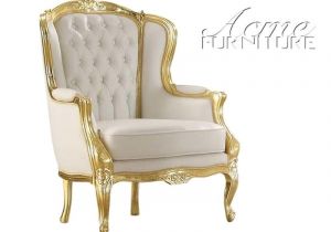 Traditional White Accent Chair Gold White Traditional Accent Wing Arm Chair