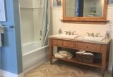 Travertine Design Ideas Bathroom Beautiful Neutral Bathroom with Wood and Travertine Tile Vanity