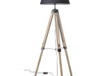 TriPod Spotlight Lamp TriPod Floor Lamp 144cm Black Shade Weathered Legs Black Mango