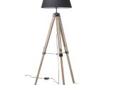 TriPod Spotlight Lamp TriPod Floor Lamp 144cm Black Shade Weathered Legs Black Mango