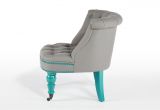 Turquoise and Grey Accent Chair Bouji Chair In Oxford Grey and Turquoise Blue