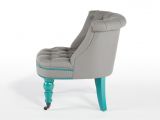 Turquoise and Grey Accent Chair Bouji Chair In Oxford Grey and Turquoise Blue