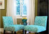 Turquoise and White Accent Chair Turquoise Chair