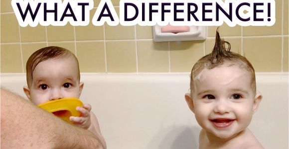 Twin Baby Bathtub then and now Twin Baby Girls Bath Time 10 Months Apart