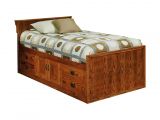 Twin Bedroom Sets Od O M284 T Mission Oak Chest Bed with 4 Drawers & 2 Doors and