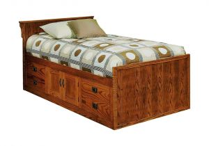 Twin Bedroom Sets Od O M284 T Mission Oak Chest Bed with 4 Drawers & 2 Doors and