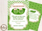 Two Peas In A Pod Baby Shower Decorations Two Peas In A Pod Baby Shower Invitation Baby Shower Invitation
