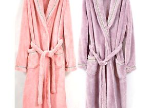 Types Of Bathrobes New Coral Fleece Pajamas Men and Women Type Of Lovers