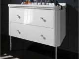 Uk Bathrooms Vanity Units Crosswater Bauhaus Waldorf 1000mm White Gloss Two Drawer