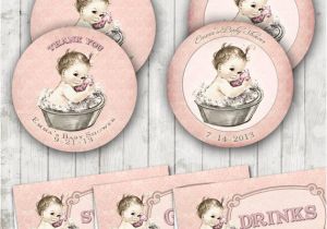 Vintage Baby Bathtub Customized Baby Bath Party Package Kit Vintage Baby Shower