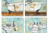 Vintage Bathtub Art Print New Set Of 4 Vintage Bathroom Bath Tub Sink Wall Decor