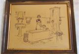 Vintage Bathtub Art Print Set Of 3 Vintage Kohler original Bath Pen and Ink Prints