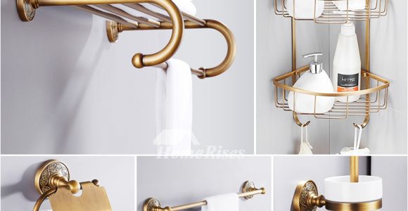 Vintage Bathtub Hardware solid 6 Piece Antique Brass Bathroom Hardware Sets