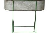 Vintage Bathtub with Stand Planter Metal Stand W Trough Style Bucket Planter Vintage