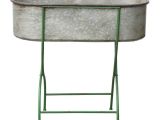 Vintage Bathtub with Stand Planter Metal Stand W Trough Style Bucket Planter Vintage