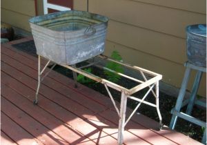 Vintage Bathtub with Stand Vintage Wash Tub Stand Metal Collapsible by Redriverantiques