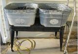 Vintage Bathtub with Stand Vintage Wheeling Double Galvanized Wash Tubs with Stand
