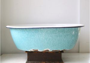 Vintage Enamel Baby Bathtub Vintage 1930s Enamel Ware Baby Basin Bathtub Robin S Egg