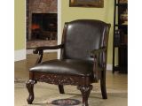 Vintage Leather Accent Chair Furniture Of America Antique Dark Cherry Accent Chair