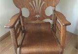 Vintage Sewing Chair with Storage original Antique Primitive Press Back Rocking Chair 1890 1900 S