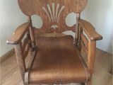 Vintage Sewing Chair with Storage original Antique Primitive Press Back Rocking Chair 1890 1900 S