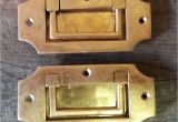 Walker Brass Floor Outlet Cover 2 Vintage solid Brass Recessed Flush Door Drawer Cupboard Cabinet