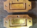 Walker Brass Floor Outlet Cover 2 Vintage solid Brass Recessed Flush Door Drawer Cupboard Cabinet