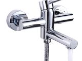 Wall Mount Faucets for Bathtubs Wall Mount Tub Faucet Water Efficient Silver Two Holes 1