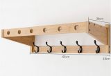 Wall Mounted Coat Rack with Hooks and Shelf 4 6 Hook Bamboo Wall Mounted Rack Coat Hook Rack towel Hanger Holder