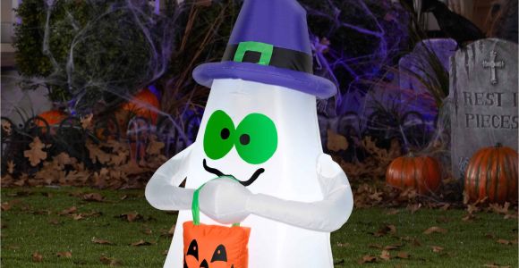 Walmart Inflatable Halloween Decorations Airblown Inflatables Outdoor Ghost with Candy tote Small Halloween