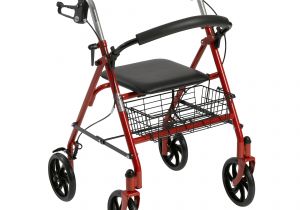 Walmart Rollator Transport Chair Drive Medical Four Wheel Rollator Rolling Walker with Fold Up