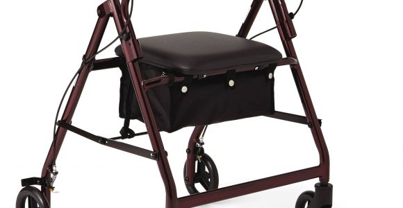Walmart Rollator Transport Chair Medline Aluminum Foldable Rollator Walker with 6 Wheels Burgundy