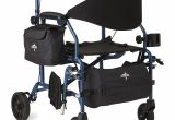 Walmart Rollator Transport Chair Medline Combination Rollator Transport Wheelchair Blue Walmart Com