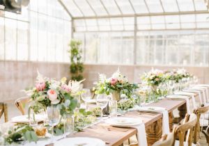 Wedding Table and Chair Rentals Near Me Greenhouse Wedding Reception Floral Design with Eucalyptus Garlands